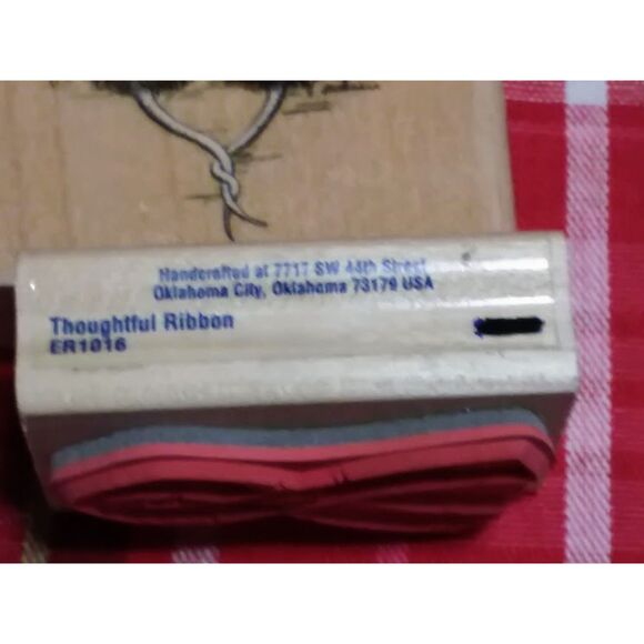 Stampabilities 2001 Rubber Stamp-THOUGHTFUL RIBBON ER 1016 Y2K Vintage Scrapbook - Picture 5 of 5